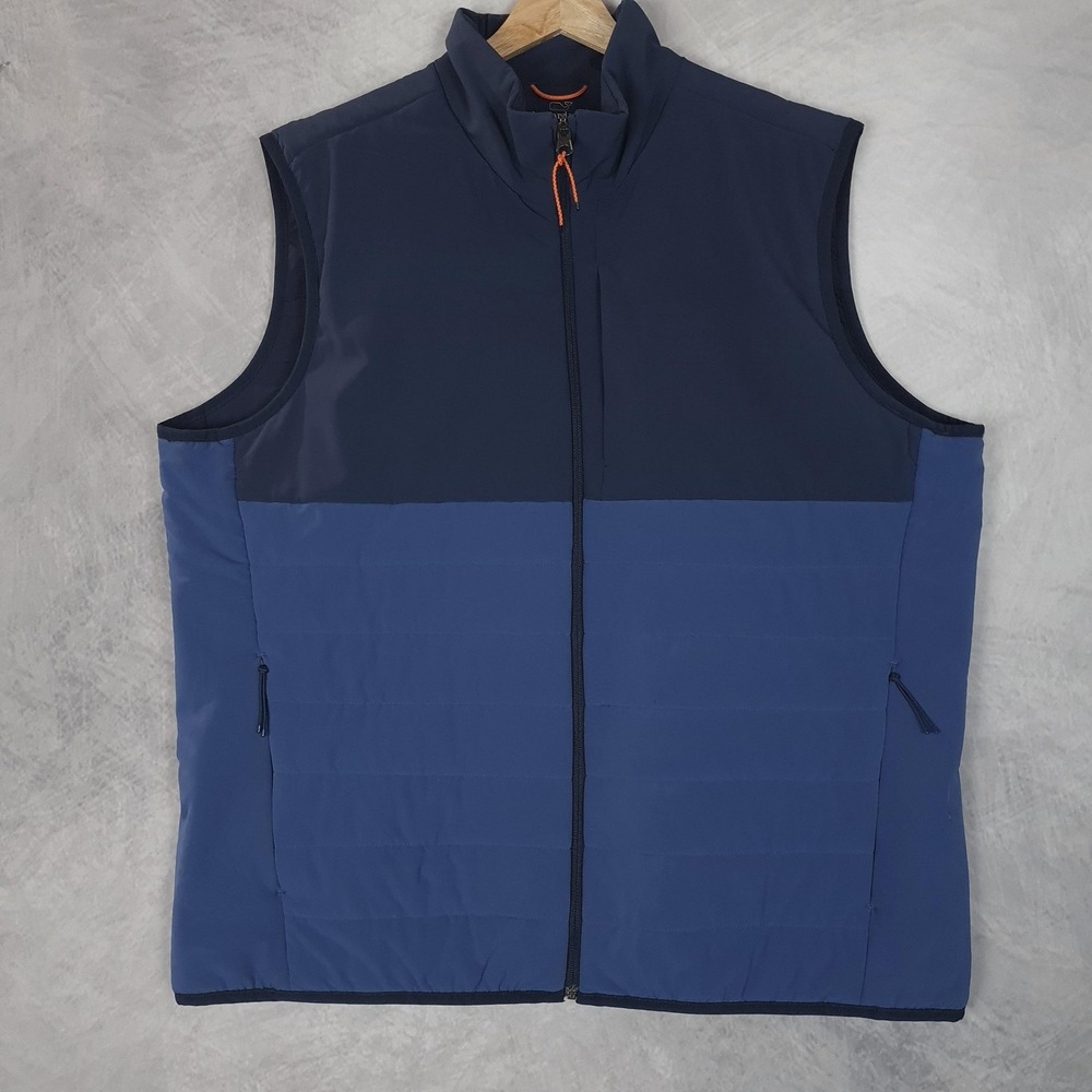 Vineyard Vines Vest Mens 2XL Blue Quilted Primaloft Insulated Marine Air